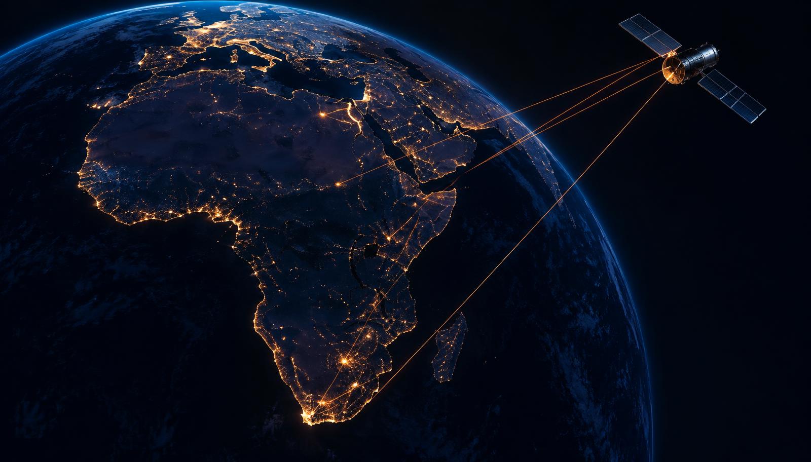 L’Afrique vue de l’espace et un satellite